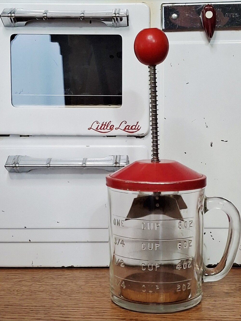 Vintage Red Hazel Atlas Food Chopper Kitchen Collectible USA
